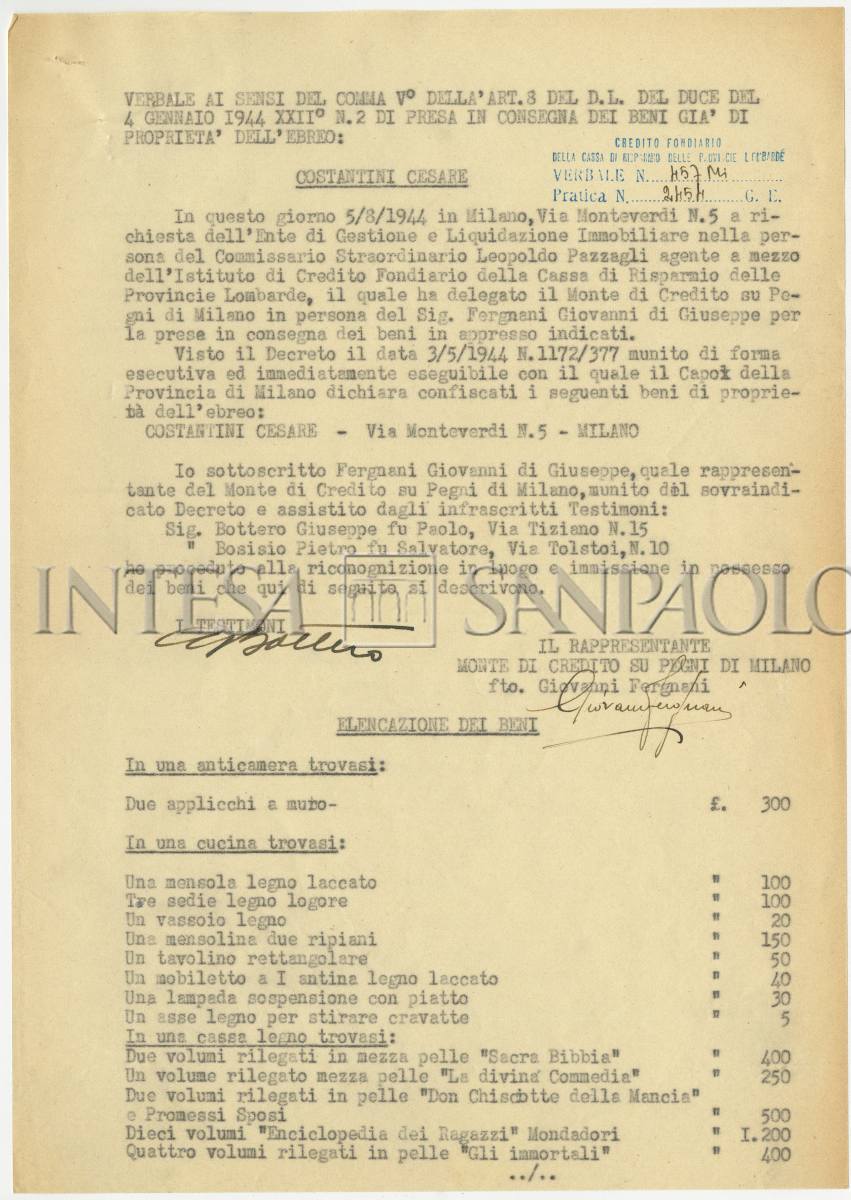 Le confische e i sequestri dei beni ebraici, 1943-1945