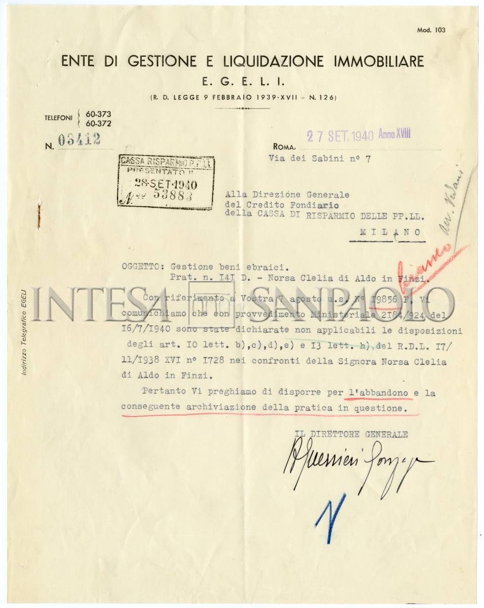 Gli espropri delle proprietà ebraiche, 1939-1943