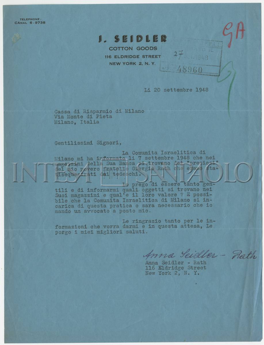 Le restituzioni dei beni alla fine della guerra