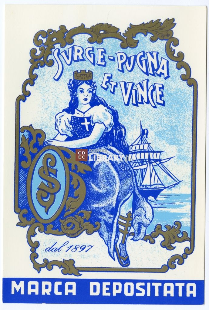 Marchio dell'azienda Segre & Schieppati con il motto di famiglia, Collezione privata