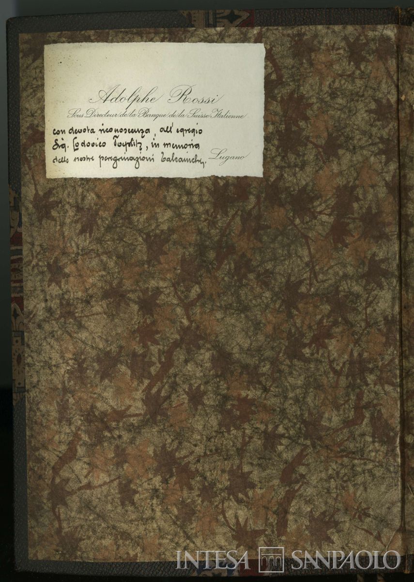 Album di viaggio nei Balcani di Toeplitz Lodovico e Rossi Adolfo, 19 luglio 1919 - settembre 1919 (fotografo sconosciuto), copertina