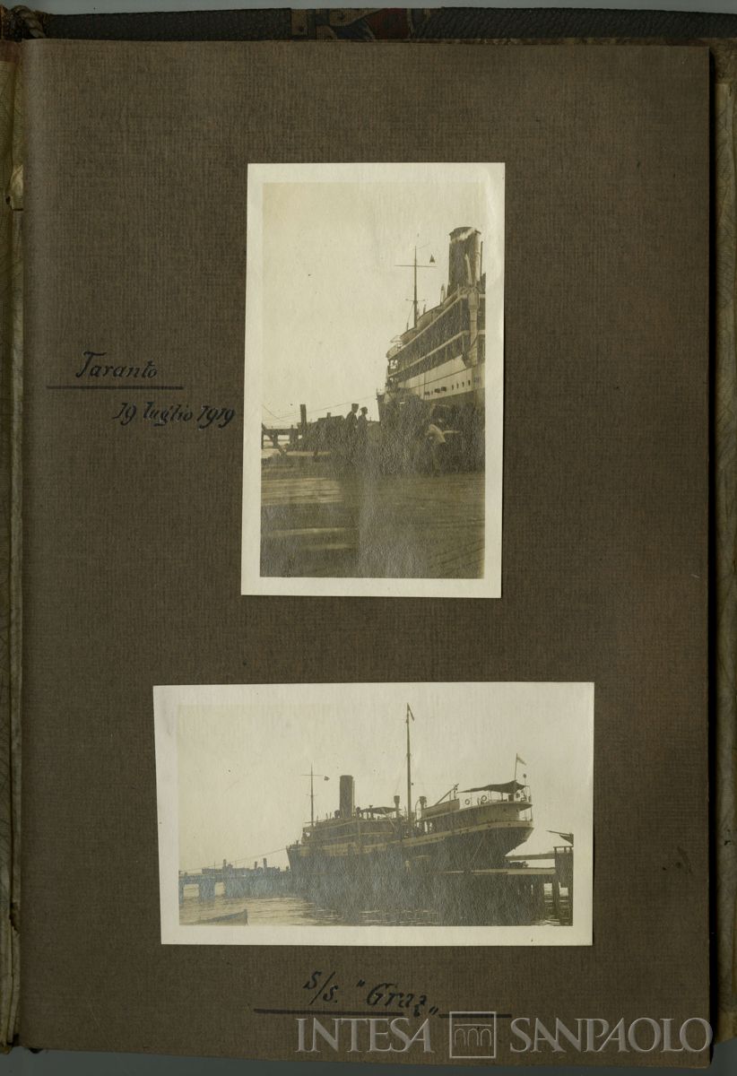 Album di viaggio nei Balcani di Toeplitz Lodovico e Rossi Adolfo, partenza dal porto di Taranto, 19 luglio 1919 - settembre 1919 (fotografo sconosciuto)