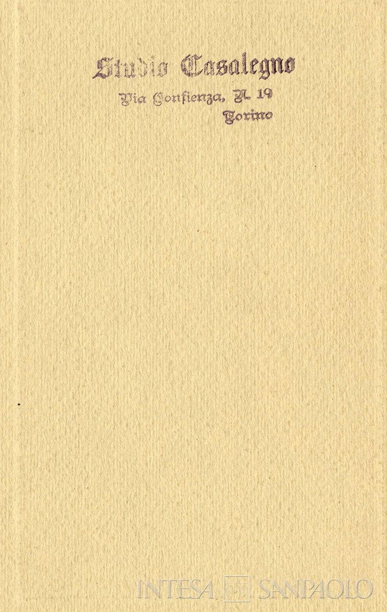 Toeplitz Lodovico ritratto in studio fotografico a piano americano, 1911 - 1915 (Giuseppe Casalegno), verso