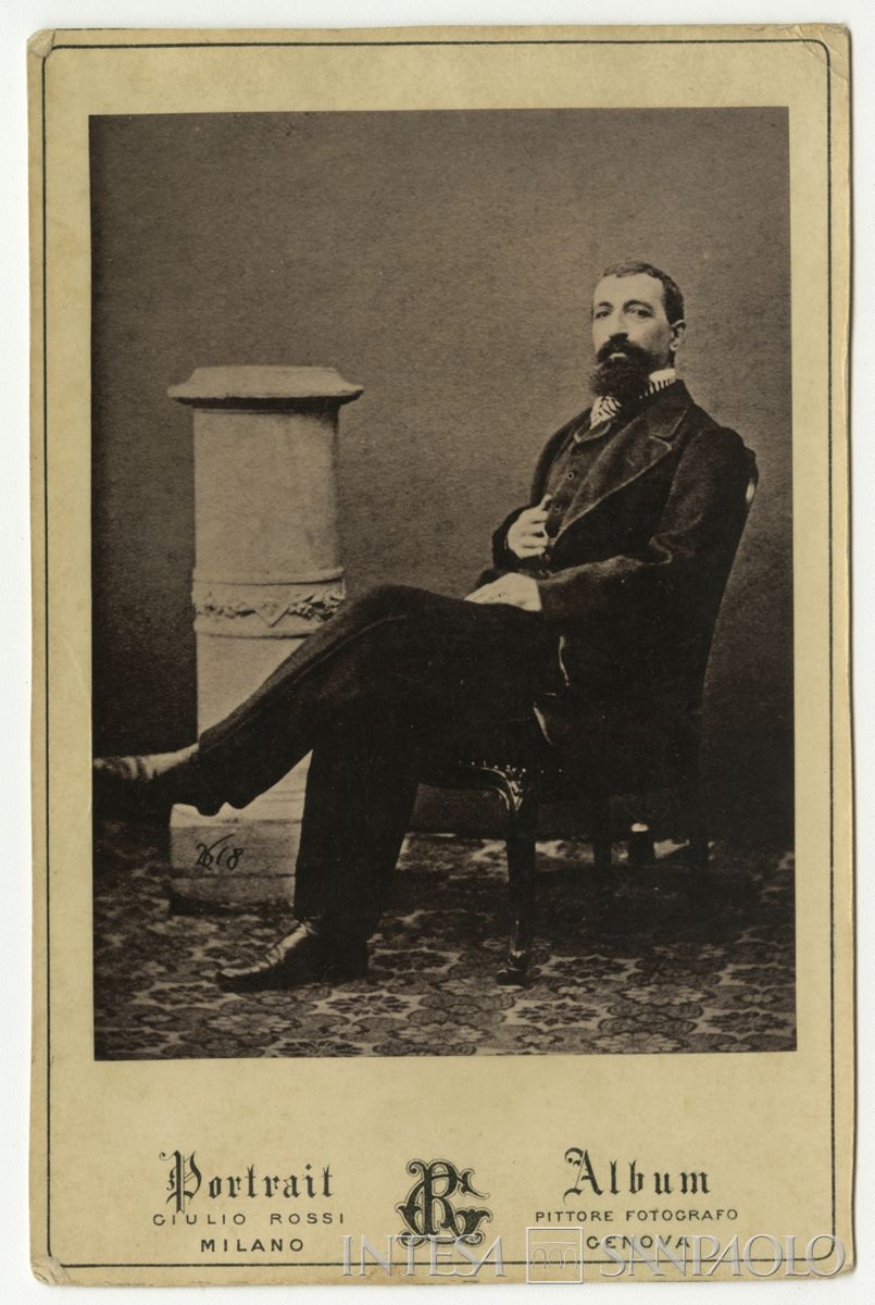 Antonio Battaglia, futuro suocero di Angela Canzi, ritratto in studio, 1860 circa (foto di Giulio Rossi)