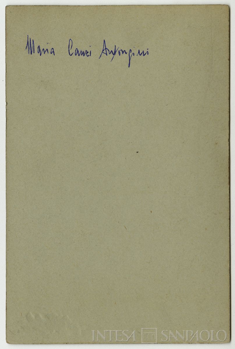 Maria Antongini, moglie di Luigi Canzi, 1863 (riproduzione di Attilio Badodi, verso)