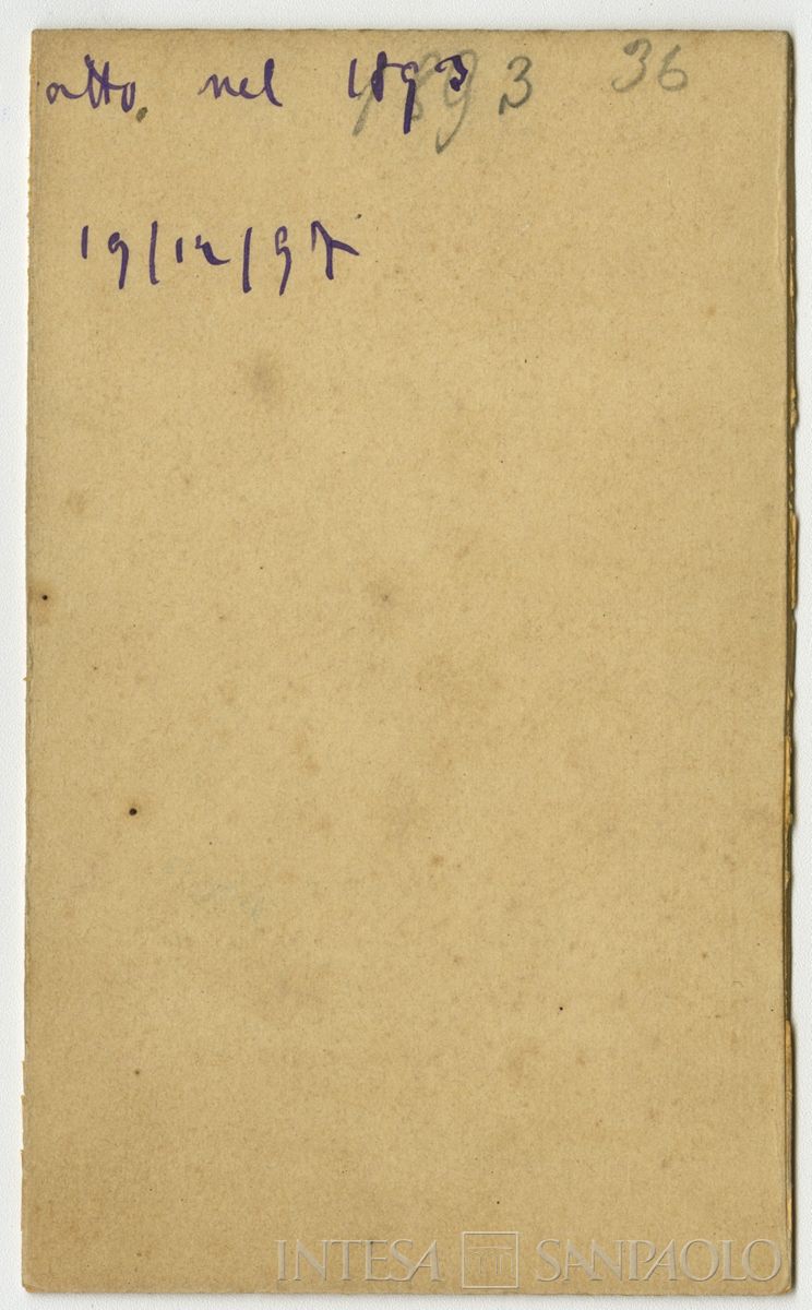 Innocente Canzi, zio di Luigi Canzi, 1893-1896 (fotografo sconosciuto, verso)