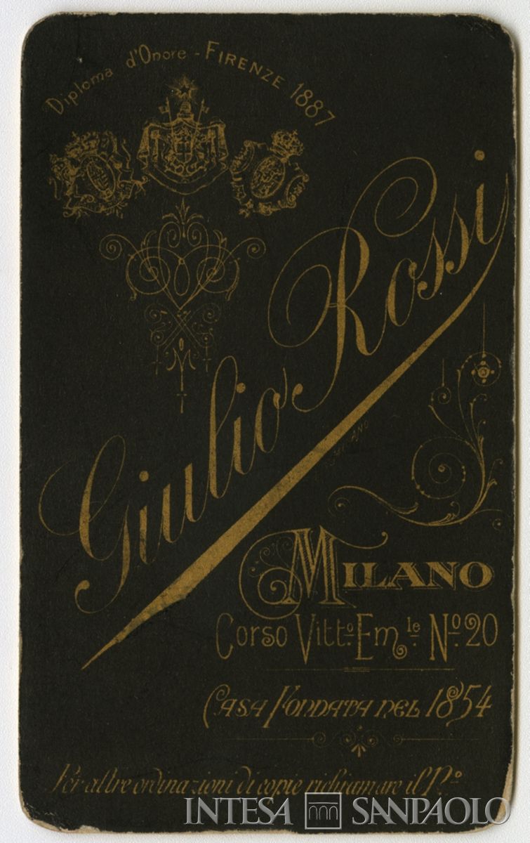 Giuseppe Francesco Margarita, detto Franz, 1900 circa (foto di Giulio Rossi, verso)