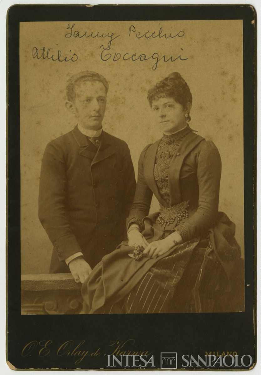 Francesca Pecchio con il marito Attilio Toccagni, 1886 circa (foto di O. E. Orlay de Karwa)