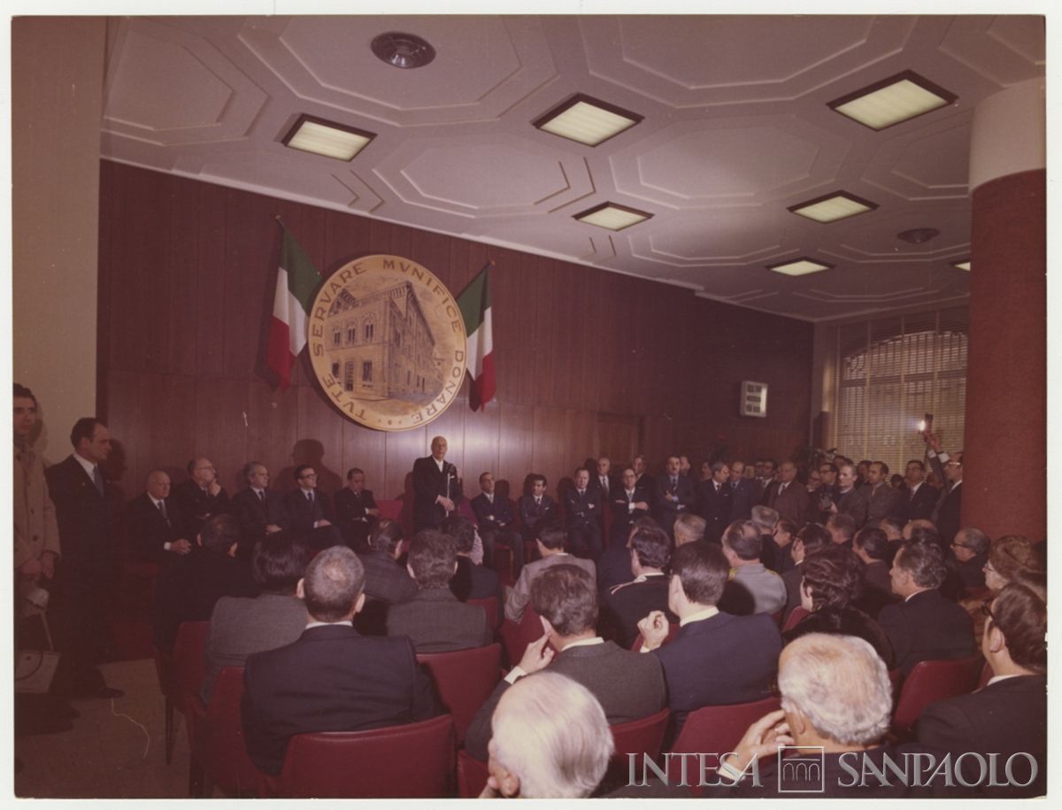 Inaugurazione della filiale Cariplo di Como, 27 gennaio 1973 (Benito Scannella)