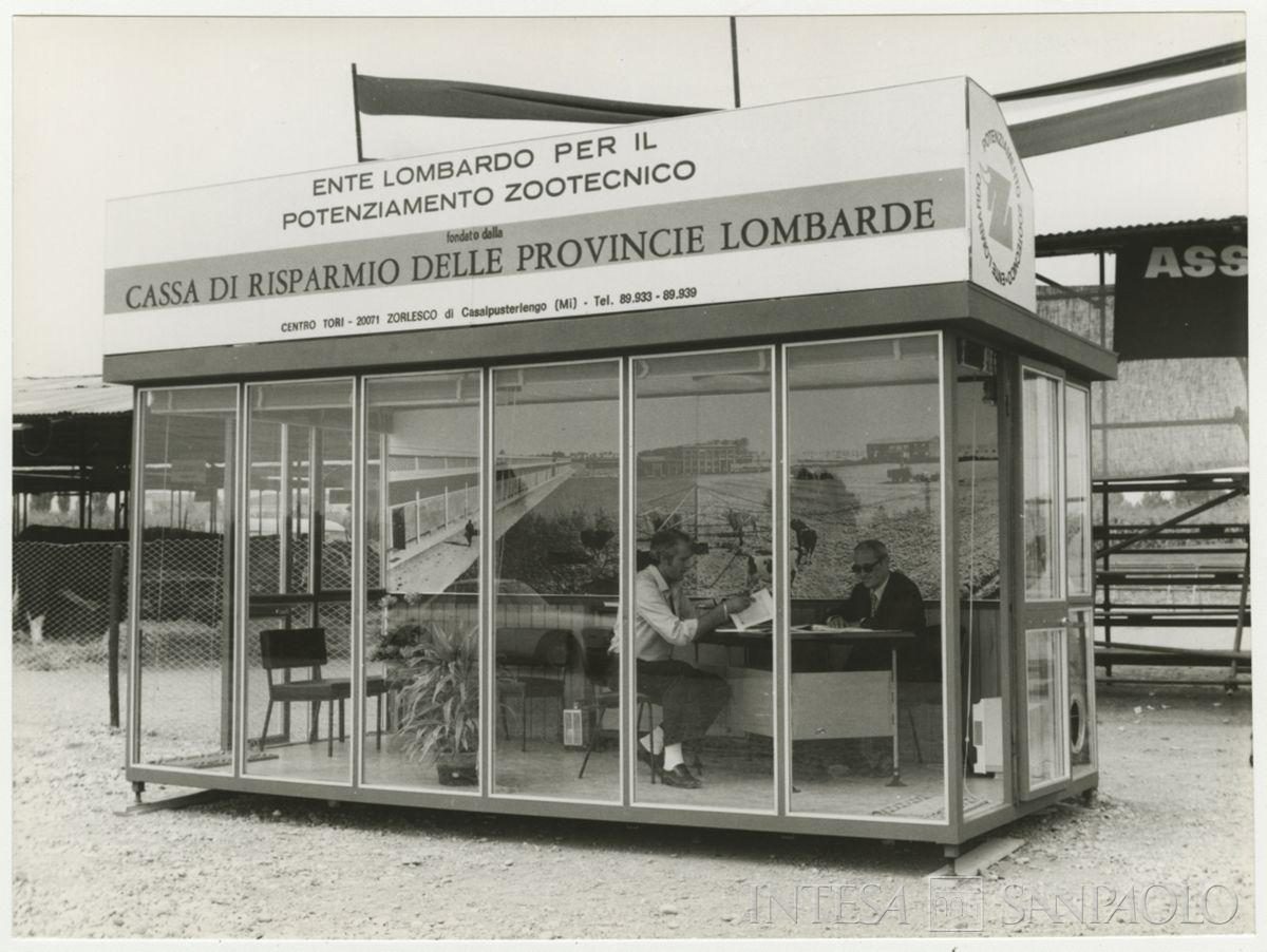 Ente Lombardo per il potenziamento zootecnico: stand presso la mostra zootecnica di Orzinuovi, settembre 1972 (Foto Trevisani)