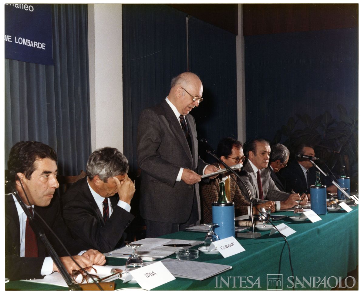 Giornata di studio "Produzione e commercializzazione dei prodotti lattiero-caseari" presso Hotel Mediterraneo di Cagliari, 30 aprile 1986 (fotografo sconosciuto)