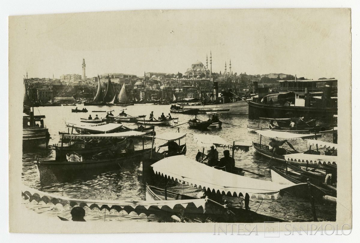 Corno d'Oro e Moschea di Solimano a Costantinopoli, ultimo quarto 1800 - 1926 (fotografo sconosciuto)