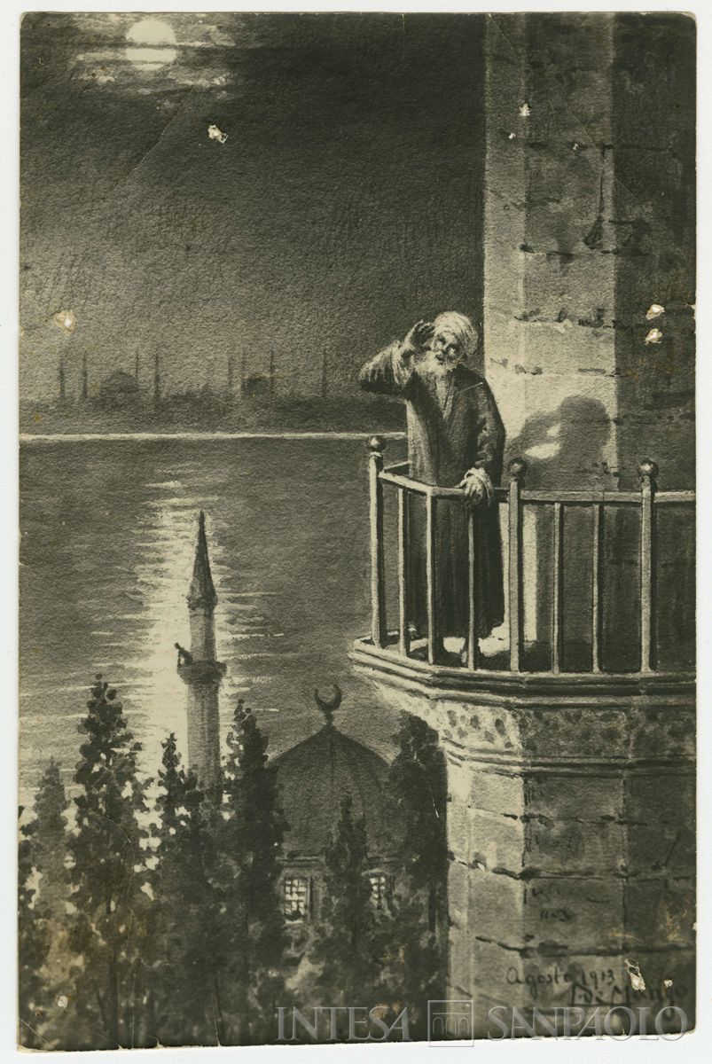 Muezzin in preghiera, 1917 (fotografo sconosciuto)