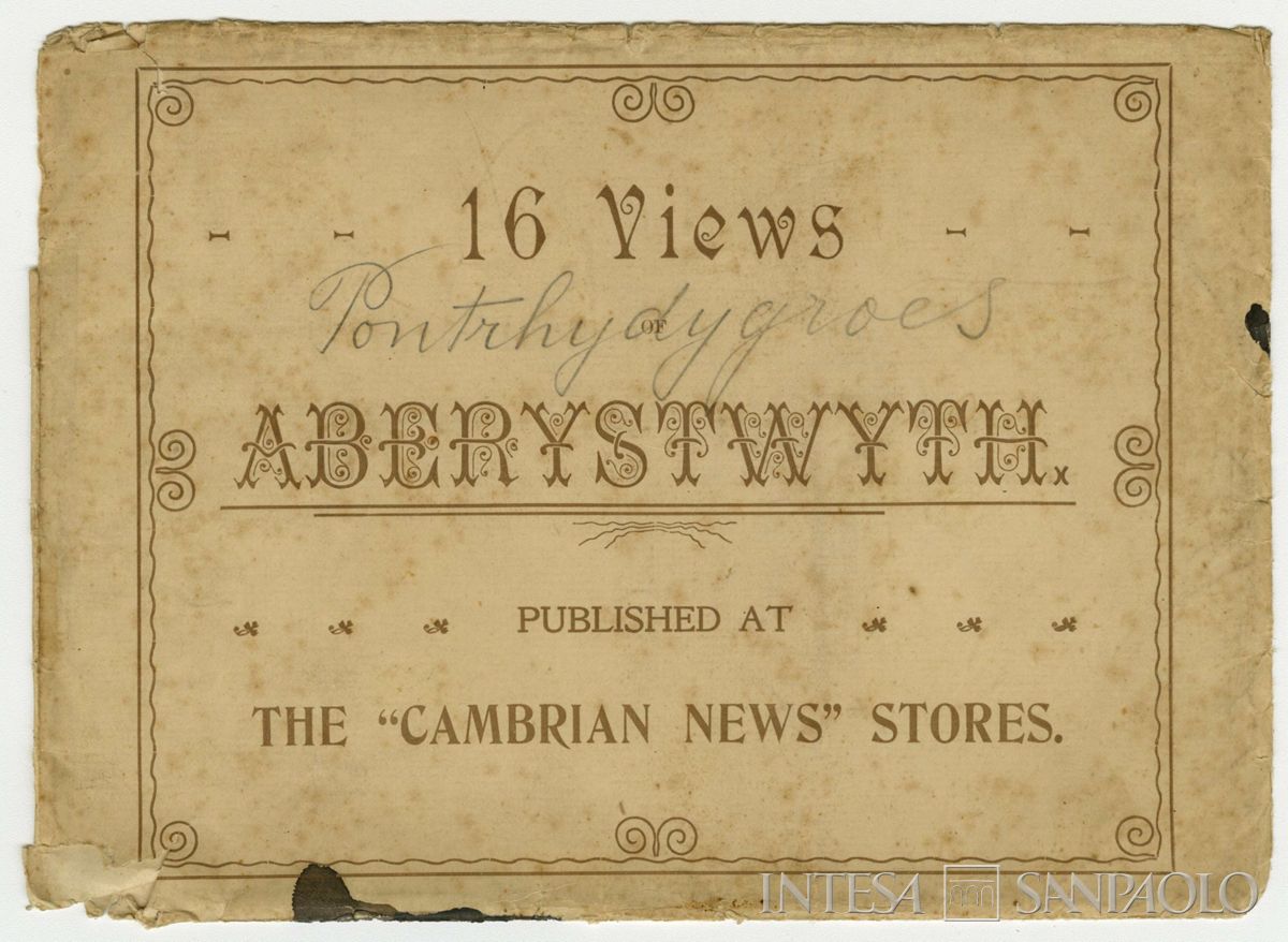 Copertina della raccolta di fotografie con vedute di Aberystwyth, post 1898 - 1901