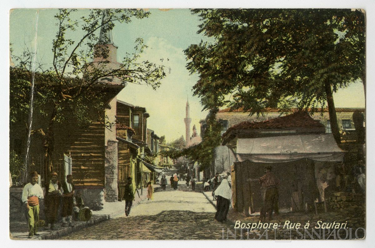 Strada nel quartiere di Scutari a Costantinopoli, ultimo quarto 1800 - 1926 (edizione Max Fruchtermann)