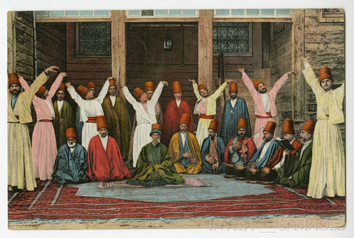 Derviches Mewlewy, post 1885 ([Pascal Sébah]; edizione E. F. Rochat)