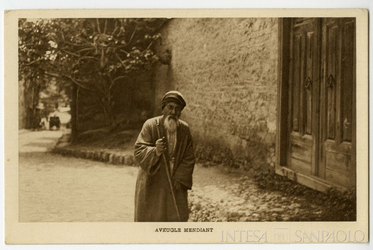 Ritratto di mendicante turco cieco, ultimo quarto 1800 - 1926 (edizione E. F. Rochat)