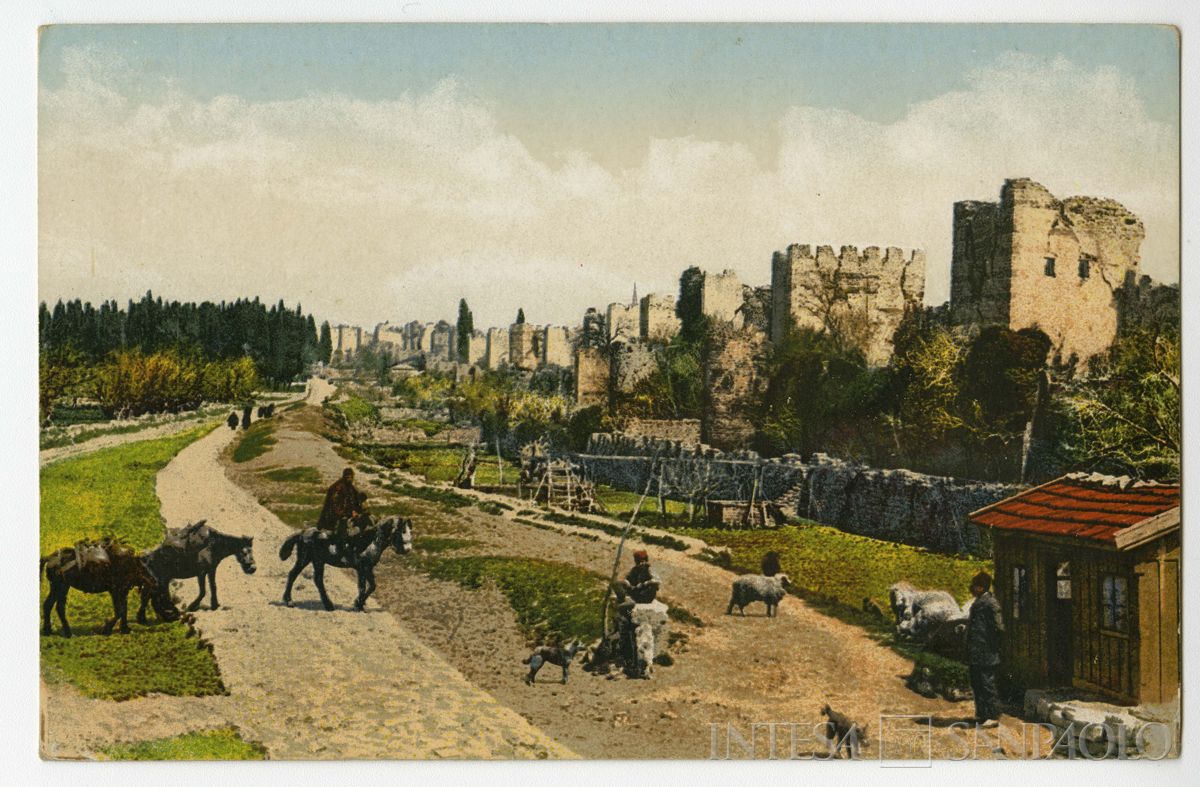 Mura della fortezza Yedikule a Costantinopoli, ultimo quarto 1800 - 1926 (edizione E. F. Rochat)