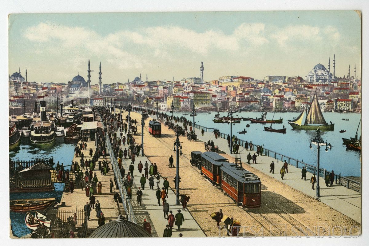 Ponte di Galata a Costantinopoli, ultimo quarto 1800 - 1926 (edizione E. F. Rochat)