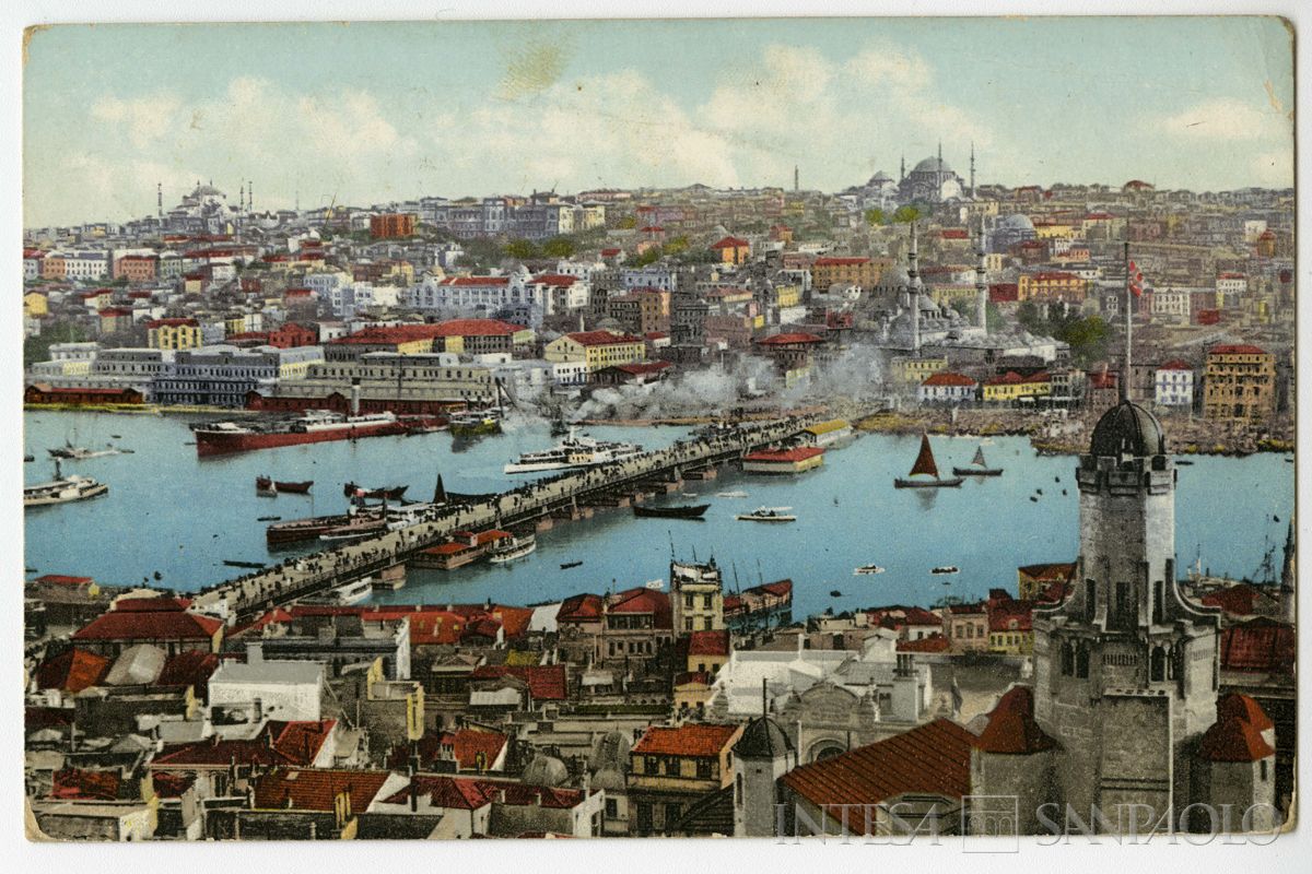 Ponte di Galata a Costantinopoli, ultimo quarto 1800 - 1926 (edizione E. F. Rochat)