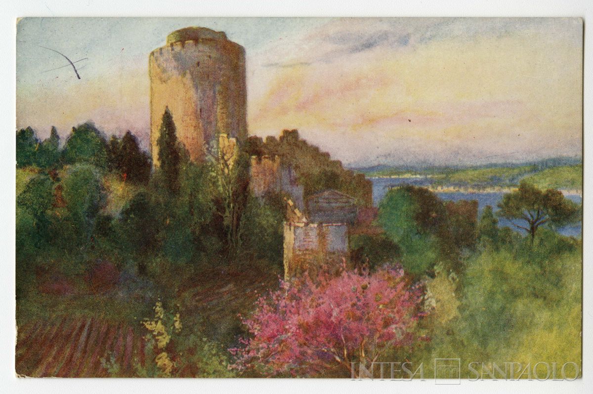 Castello Di Roumeli Hissar a Costantinopoli, ultimo quarto 1800 - 1926 (edizione E. F. Rochat, illustrazione Goble Warwick )