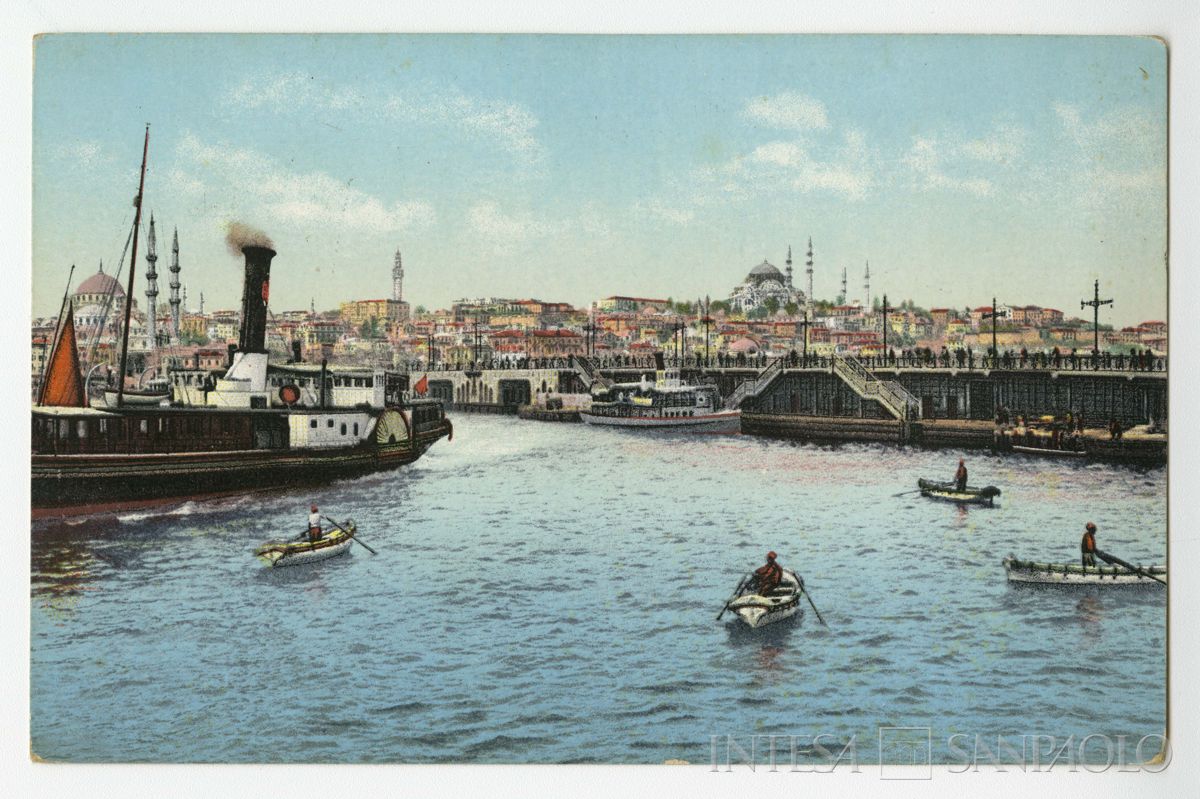 Costantinopoli e ponte di Galata, ultimo quarto 1800 - 1926 (edizione E. F. Rochat)