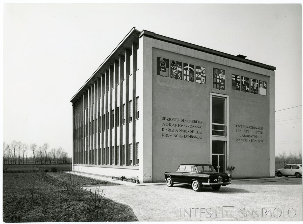 Cariplo, ENSE: esterni del laboratorio analisi sementi, ante 1963 (foto di Alfredo Pratelli)