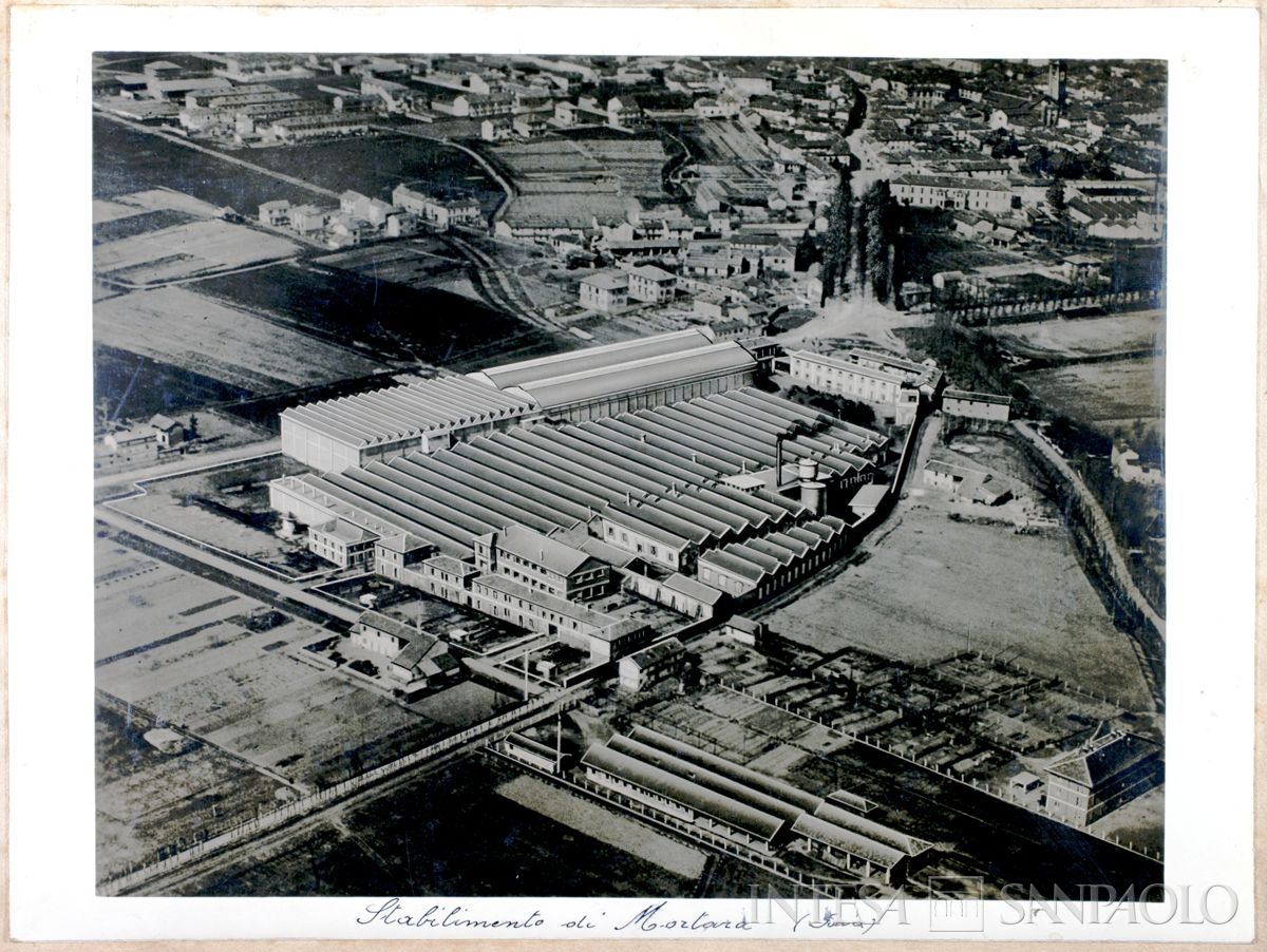 Veduta aerea dello stabilimento della società S. A.Gaetano Marzotto e Figli, Vicenza, 1929 - 1933 (fotografo sconosciuto)