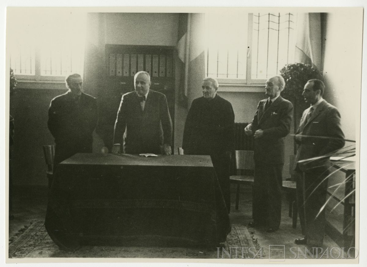 Inaugurazione della filiale Cariplo di Lissone, gennaio 1950 (fotografo sconosciuto)