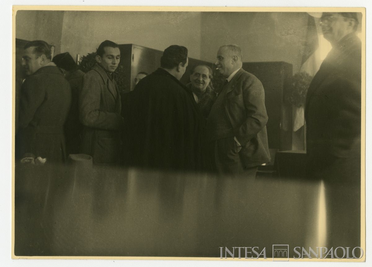 Inaugurazione della filiale Cariplo di Moglia, 10 gennaio 1947 (fotografo sconosciuto)