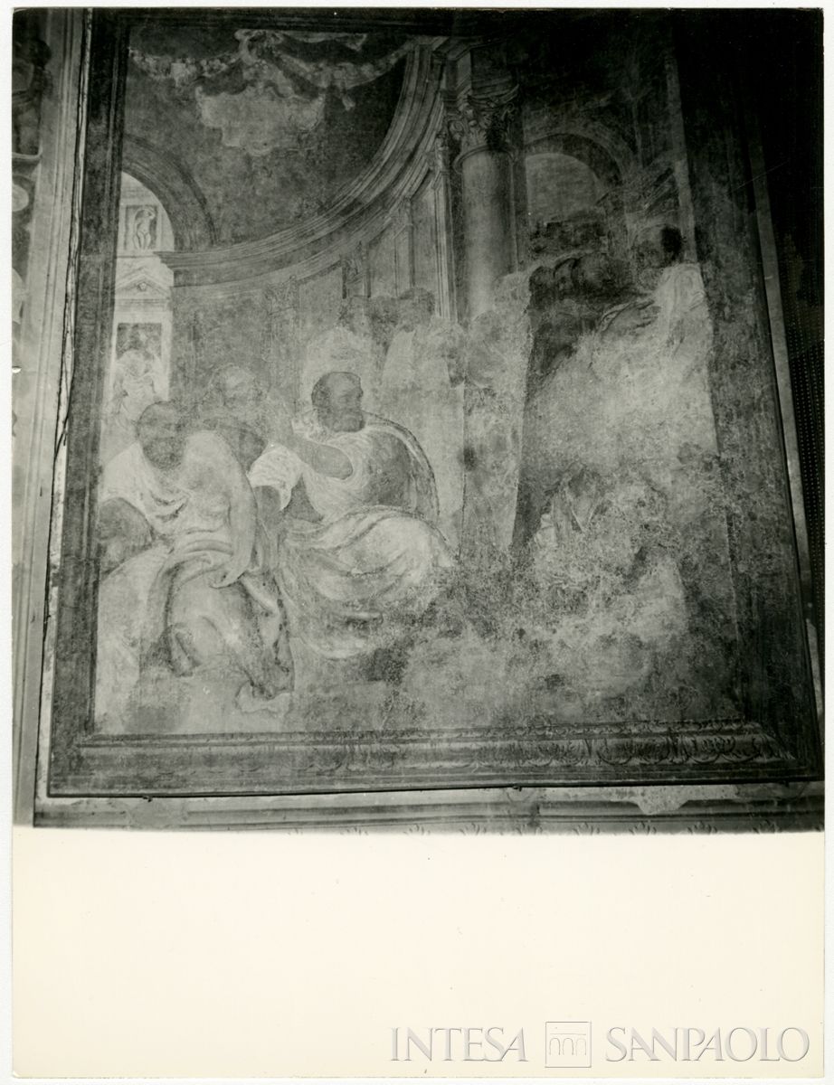 Brescia, Chiesa del Santissimo Corpo di Cristo: affresco La Lavanda dei Piedi situato nell'abside della chiesa, 1963 (Foto Studio Mirino)