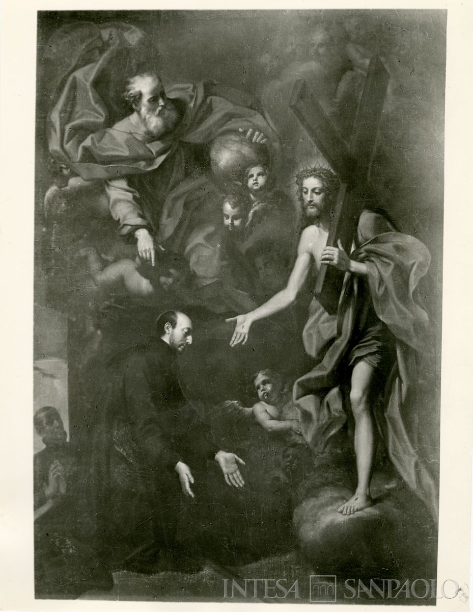 Cremona, Chiesa di San Sigismondo: dipinto Incontro mistico di Sant'Ignazio di Angelo Massaroti" dopo il restauro, 1962-1964