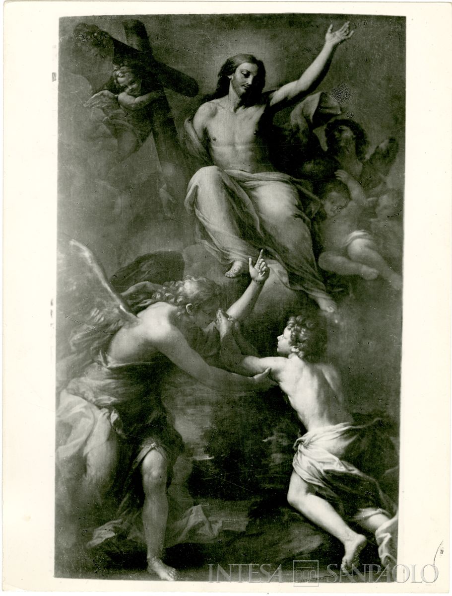 Cremona, Chiesa di San Sigismondo: dipinto L'angelo custode di Francesco Boccaccino dopo il restauro, 1962-1964