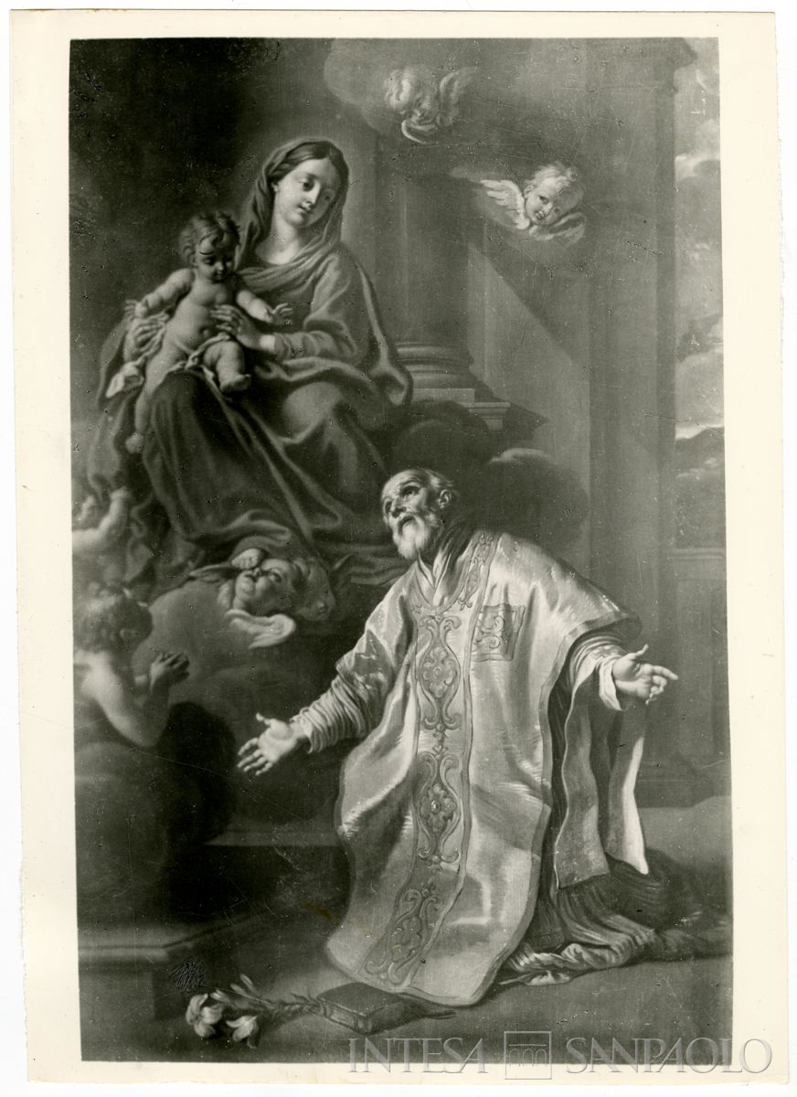 Cremona, Chiesa di San Sigismondo: dipinto San Filippo Neri di Uberto La Longe dopo il restauro, 1962-1964