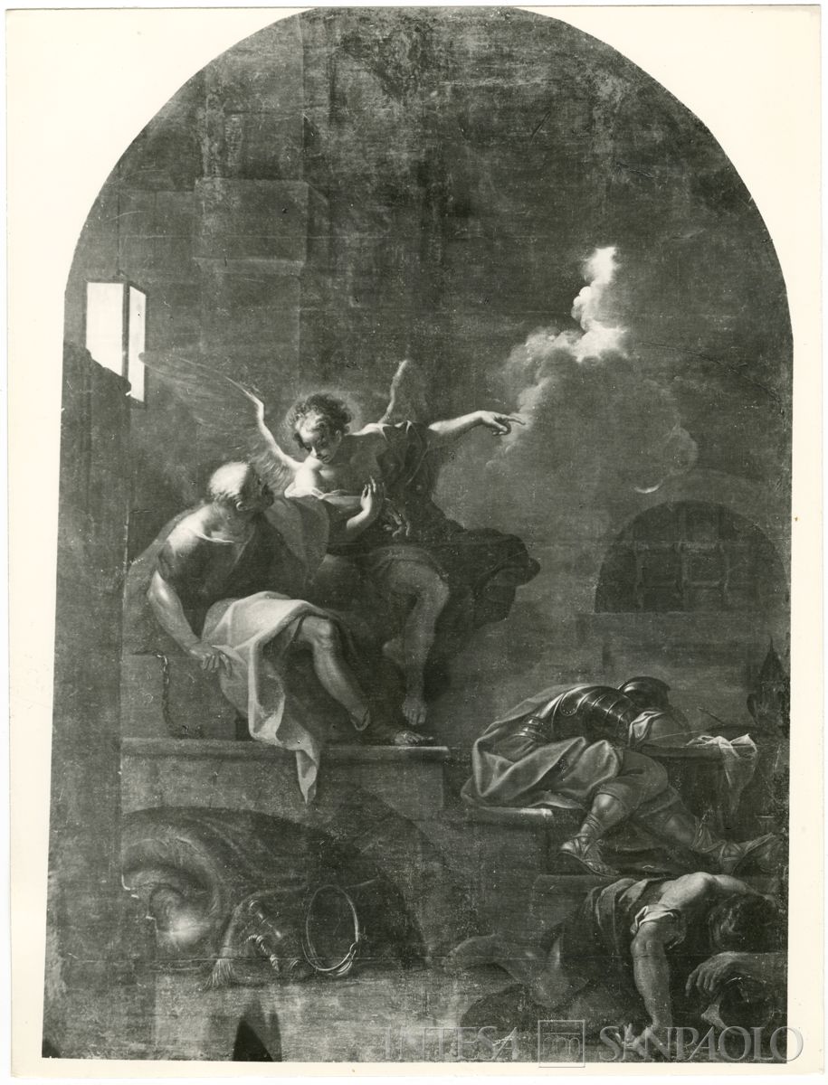 Cremona, Chiesa di San Sigismondo: dipinto La liberazione di San Pietro di [Giovanni] Maggi dopo il restauro, 1962-1964