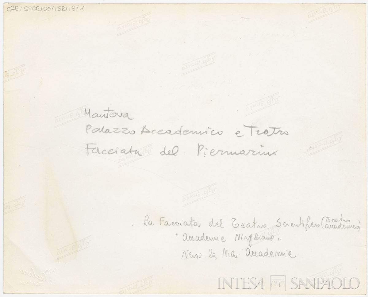 Mantova, Teatro Scientifico dell'Accademia: verso n. 1