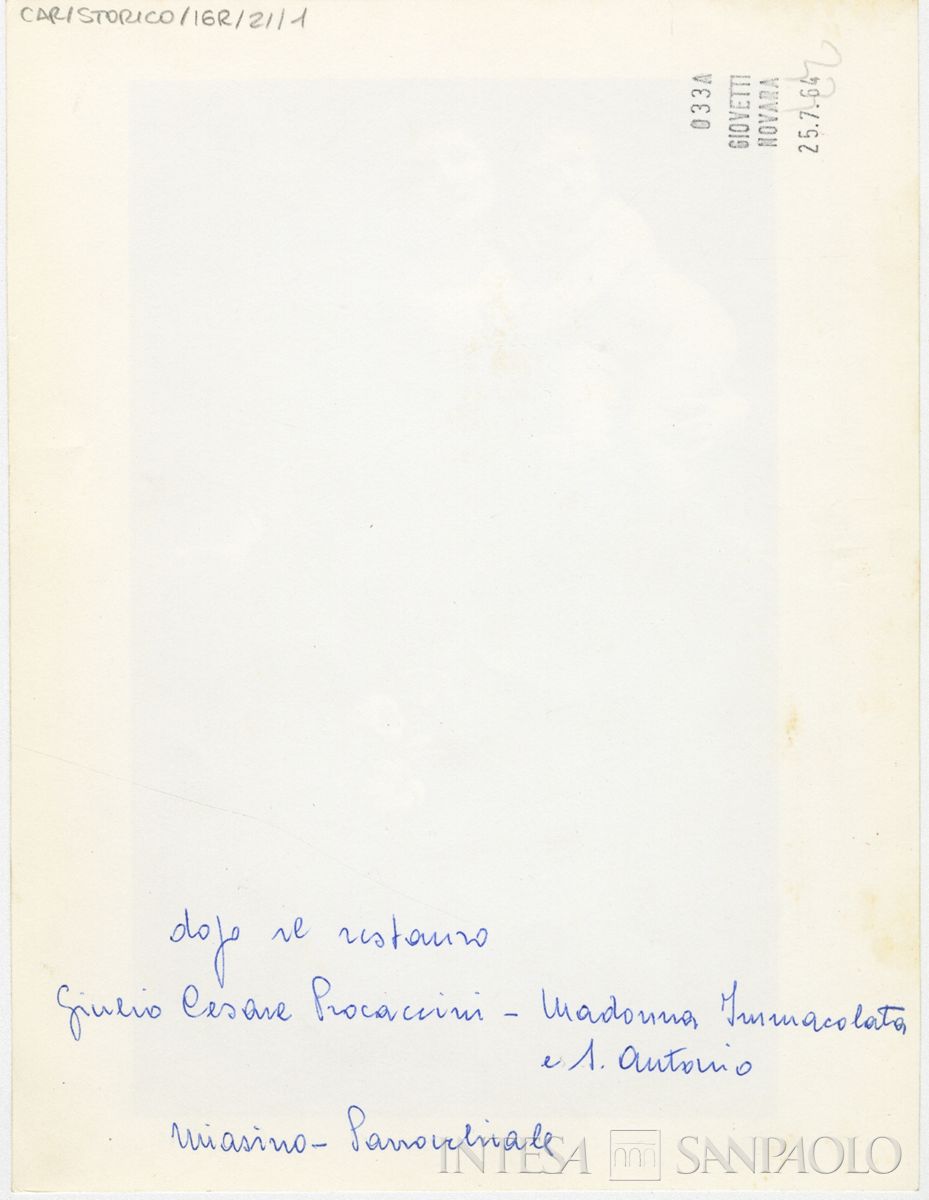 Miasino, Chiesa Parrocchiale di San Rocco: verso n. 1