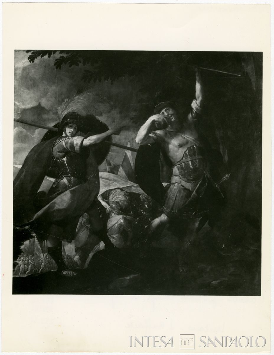 Milano, Chiesa di San Raffaele: dipinto del Cerano Gionata rompe il digiuno comandato dopo il restauro, luglio 1964 (Foto Giovetti)