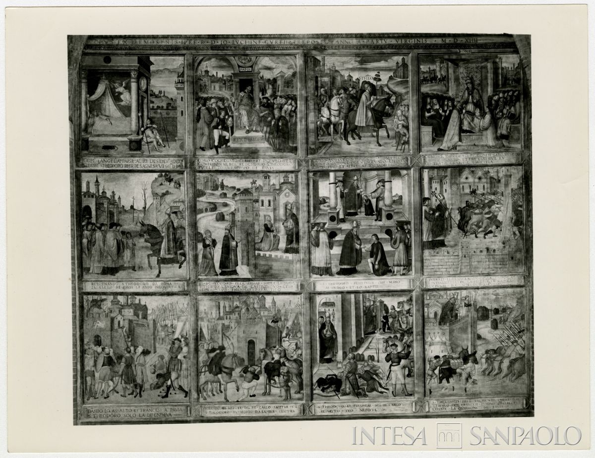 Pavia, Basilica di San Teodoro: ciclo di affreschi sulla vita di San Teodoro posto nel transetto settentrionale, 1962-1964 (Foto G. Chiolini & C.)