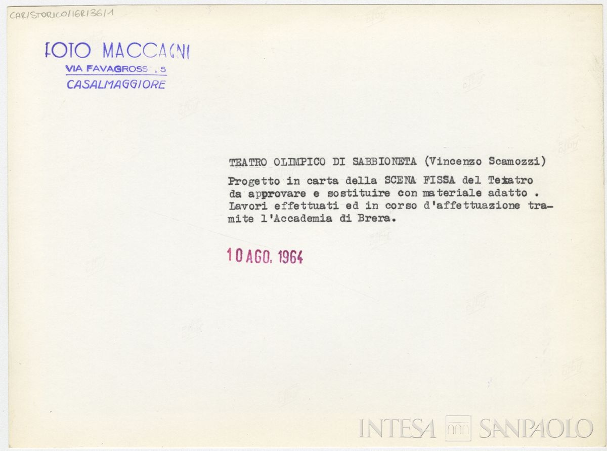Sabbioneta, Teatro Olimpico: verso n. 1