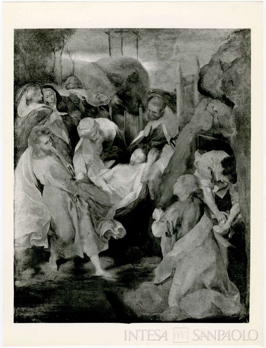 Urbino, Pinacoteca Nazionale delle Marche: Sepoltura di Gesù dopo il restauro, luglio 1964 (Foto Giovetti)