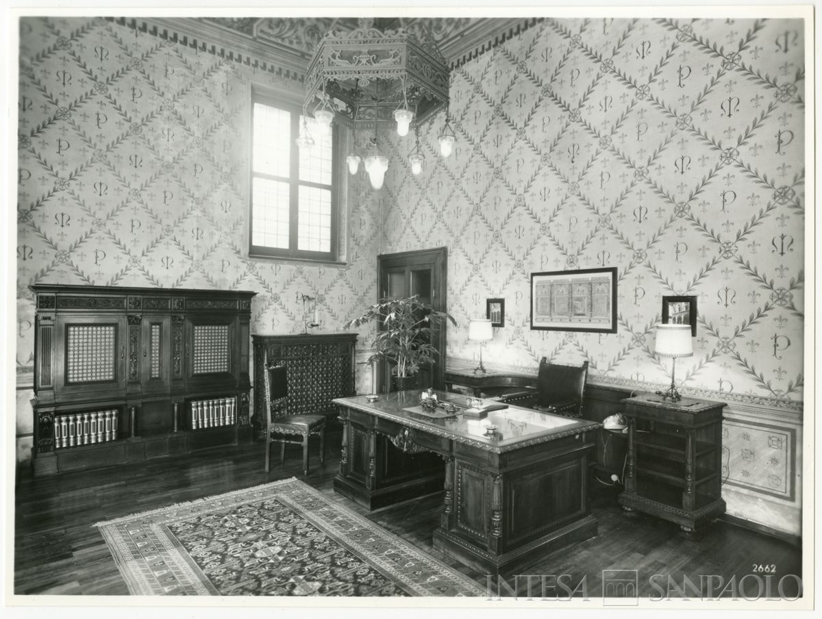 Cariplo, ufficio del direttore della Sede di Cremona, palazzo Fodri, 5 gennaio 1968 (Vincenzo Aragozzini)