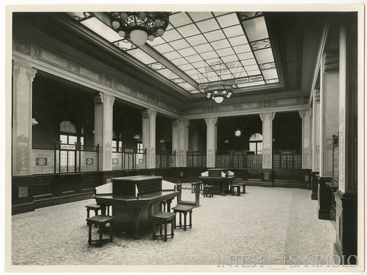 Cariplo, salone del pubblico della Sede di Pavia, 1931 (Bottega di fotografia Chiolini & Turconi)