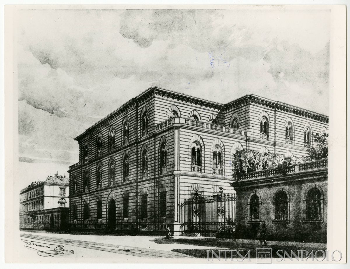 Cà de Sass, riproduzione di un disegno di C. Ferraris, anni 1960-1990 (fotografo sconosciuto)