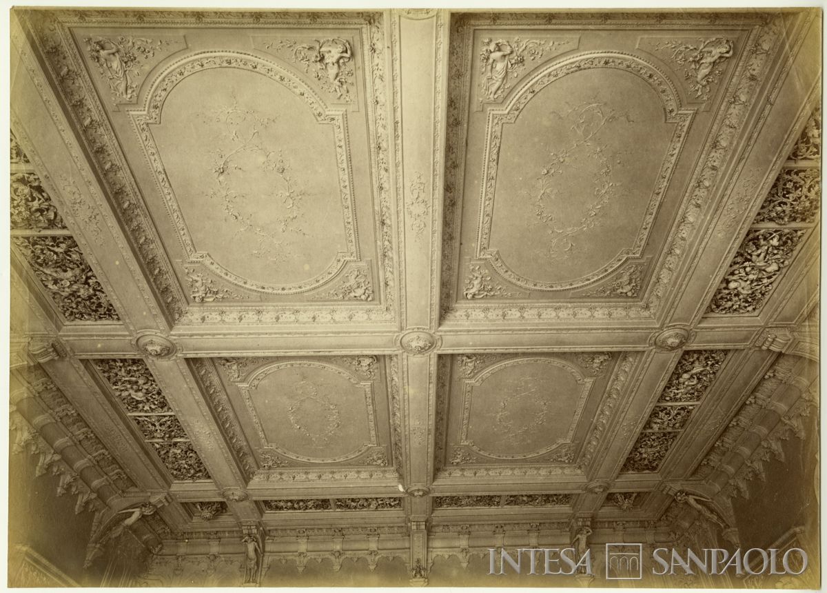 Cà de Sass, soffitto del Salone della Commissione Centrale di Beneficenza, 1872 (Foto Pompeo Pozzi)