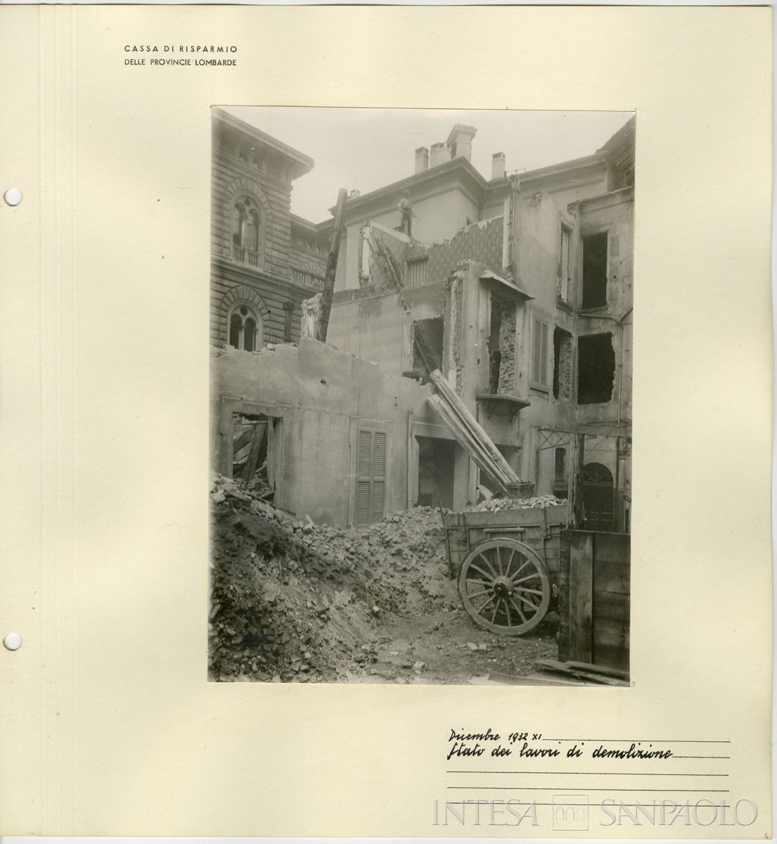 Palazzo delle Colonne, demolizione degli stabili preesistenti, 1932 (Riccardo Paganini)