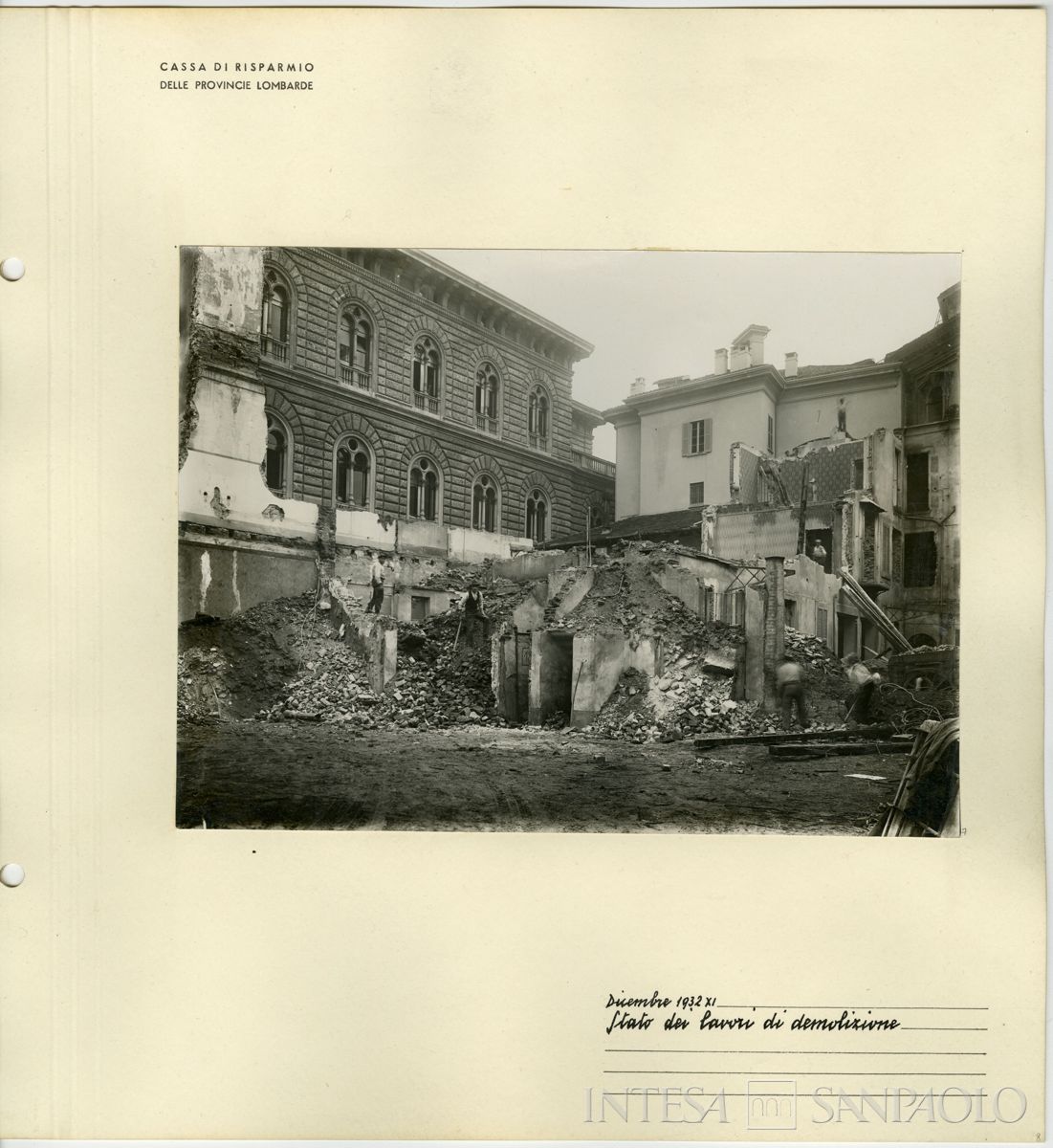 Palazzo delle Colonne, demolizione degli stabili preesistenti, 1932 (Riccardo Paganini)