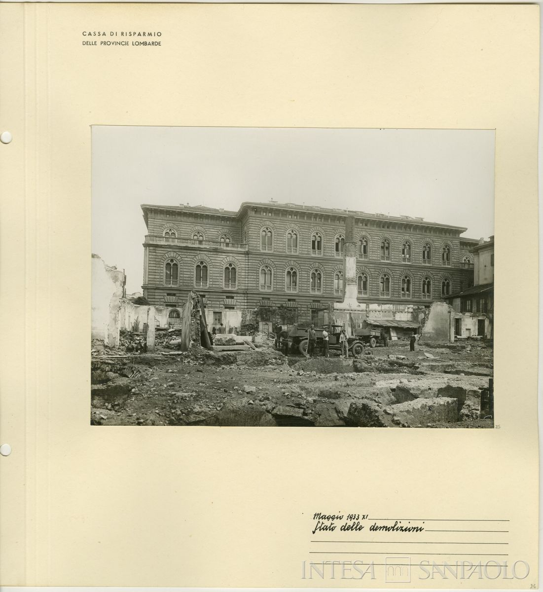 Palazzo delle Colonne, demolizione degli stabili preesistenti, 1933 (Riccardo Paganini)