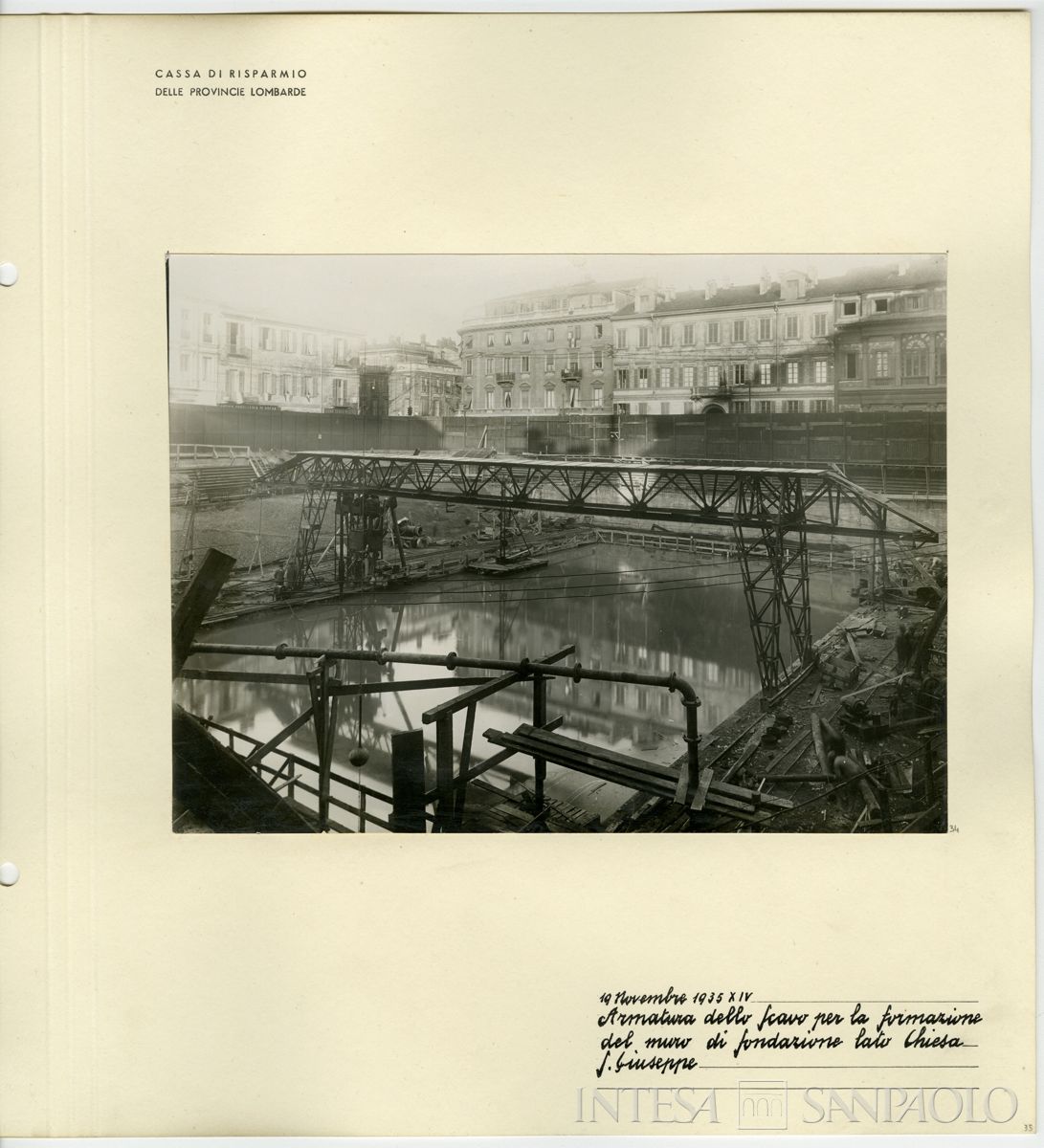 Palazzo delle Colonne, armatura dello scavo, 1935 (Riccardo Paganini)