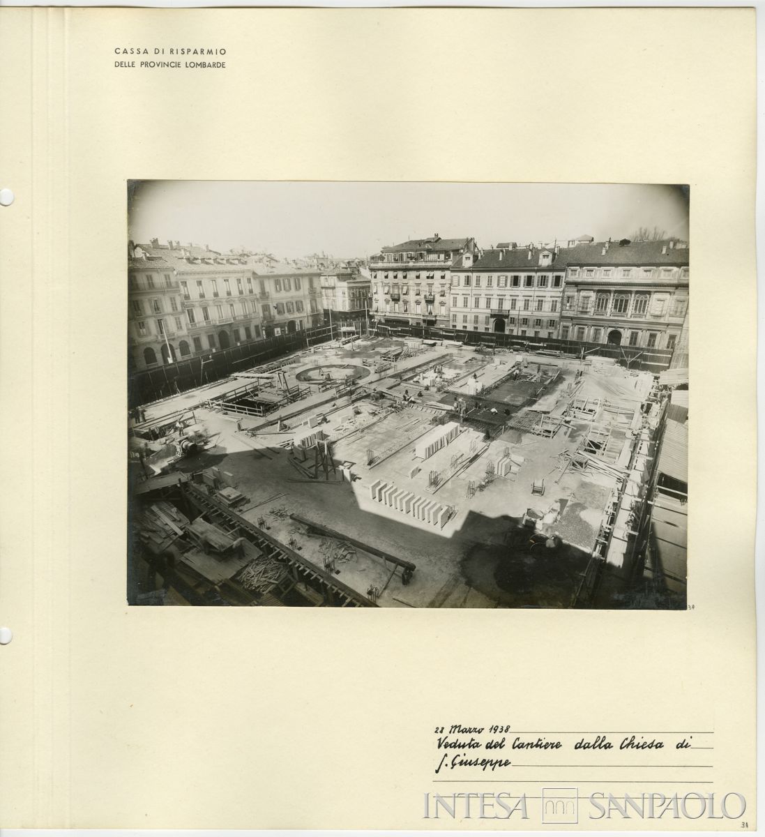 Palazzo della Colonne, veduta del cantiere, 1938 (Riccardo Paganini)